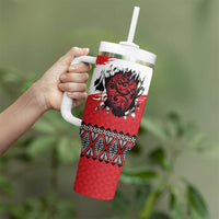 Tonga Heart Tribal Personalised Tumbler With Handle Polynesian Patterns