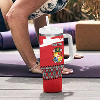 Tonga Heart Tribal Personalised Tumbler With Handle Polynesian Patterns