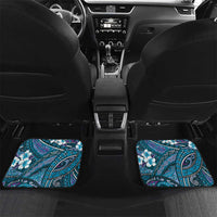 Personalised Hawaii Tribal Humpback Whale Car Mats Polu Hibiscus Seamless Pattern