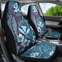 Personalised Hawaii Tribal Humpback Whale Car Seat Cover Polu Hibiscus Seamless Pattern LT9 - Polynesian Pride