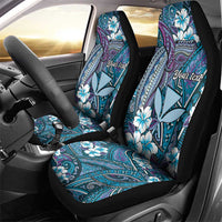 Personalised Hawaii Tribal Humpback Whale Car Seat Cover Polu Hibiscus Seamless Pattern LT9 - Polynesian Pride