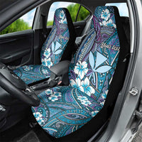 Personalised Hawaii Tribal Humpback Whale Car Seat Cover Polu Hibiscus Seamless Pattern LT9 - Polynesian Pride
