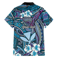 Personalised Hawaii Tribal Humpback Whale Family Matching Long Sleeve Bodycon Dress and Hawaiian Shirt Polu Hibiscus Seamless Pattern LT9 - Polynesian Pride