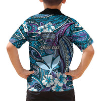 Personalised Hawaii Tribal Humpback Whale Family Matching Puletasi and Hawaiian Shirt Polu Hibiscus Seamless Pattern LT9 - Polynesian Pride