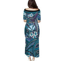 Personalised Hawaii Tribal Humpback Whale Family Matching Puletasi and Hawaiian Shirt Polu Hibiscus Seamless Pattern LT9 - Polynesian Pride