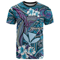 Personalised Hawaii Tribal Humpback Whale T Shirt Polu Hibiscus Seamless Pattern