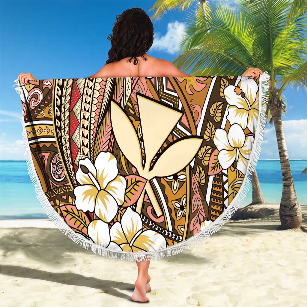Personalised Hawaii Tribal Humpback Whale Beach Blanket Melemele Hibiscus Seamless Pattern