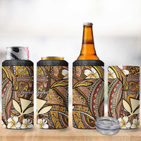 Personalised Hawaii Tribal Humpback Whale 4 in 1 Can Cooler Tumbler Melemele Hibiscus Seamless Pattern