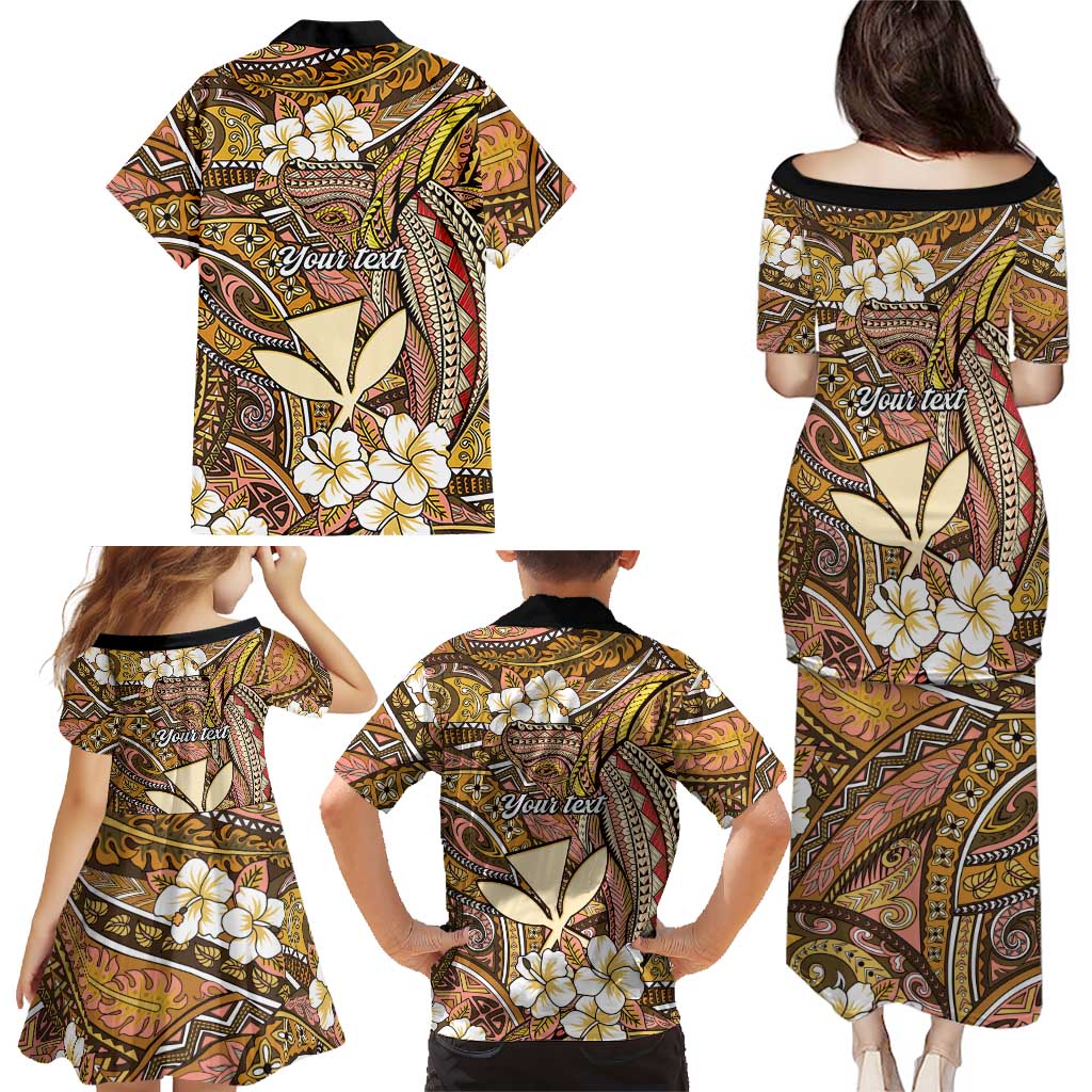 Personalised Hawaii Tribal Humpback Whale Family Matching Puletasi and Hawaiian Shirt Melemele Hibiscus Seamless Pattern LT9 - Polynesian Pride