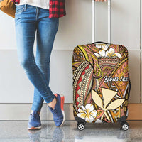 Personalised Hawaii Tribal Humpback Whale Luggage Cover Melemele Hibiscus Seamless Pattern