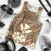 Personalised Hawaii Tribal Humpback Whale Men Tank Top Melemele Hibiscus Seamless Pattern