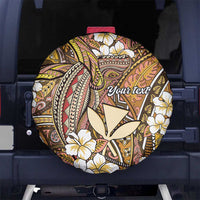 Personalised Hawaii Tribal Humpback Whale Spare Tire Cover Melemele Hibiscus Seamless Pattern