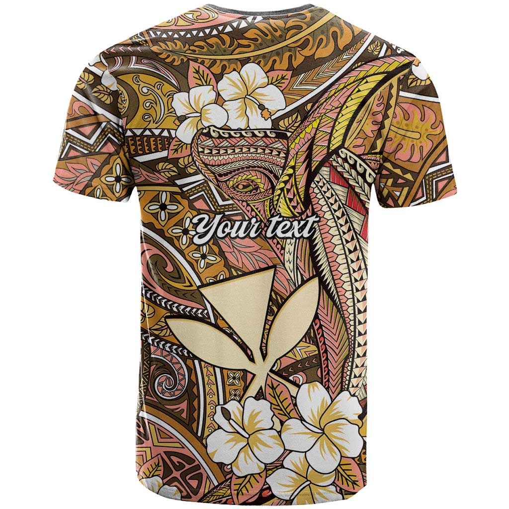 Personalised Hawaii Tribal Humpback Whale T Shirt Melemele Hibiscus Seamless Pattern