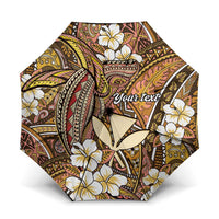 Personalised Hawaii Tribal Humpback Whale Umbrella Melemele Hibiscus Seamless Pattern