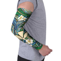 Personalised Hawaii Tribal Humpback Whale Arm Sleeves Omaomao Hibiscus Seamless Pattern