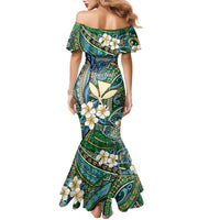 Personalised Hawaii Tribal Humpback Whale Family Matching Mermaid Dress and Hawaiian Shirt Omaomao Hibiscus Seamless Pattern LT9 - Polynesian Pride