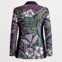 Personalised Hawaii Tribal Humpback Whale Blazer Poni Hibiscus Seamless Pattern