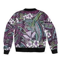 Personalised Hawaii Tribal Humpback Whale Bomber Jacket Poni Hibiscus Seamless Pattern