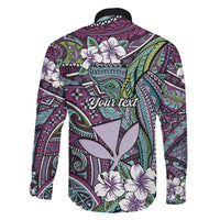 Personalised Hawaii Tribal Humpback Whale Family Matching Mermaid Dress and Hawaiian Shirt Poni Hibiscus Seamless Pattern LT9 - Polynesian Pride