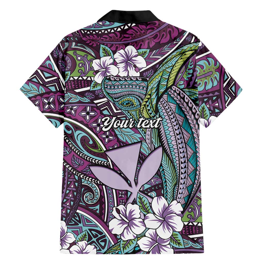 Personalised Hawaii Tribal Humpback Whale Family Matching Off The Shoulder Long Sleeve Dress and Hawaiian Shirt Poni Hibiscus Seamless Pattern LT9 - Polynesian Pride