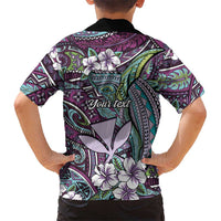 Personalised Hawaii Tribal Humpback Whale Family Matching Summer Maxi Dress and Hawaiian Shirt Poni Hibiscus Seamless Pattern LT9 - Polynesian Pride