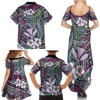Personalised Hawaii Tribal Humpback Whale Family Matching Summer Maxi Dress and Hawaiian Shirt Poni Hibiscus Seamless Pattern LT9 - Polynesian Pride