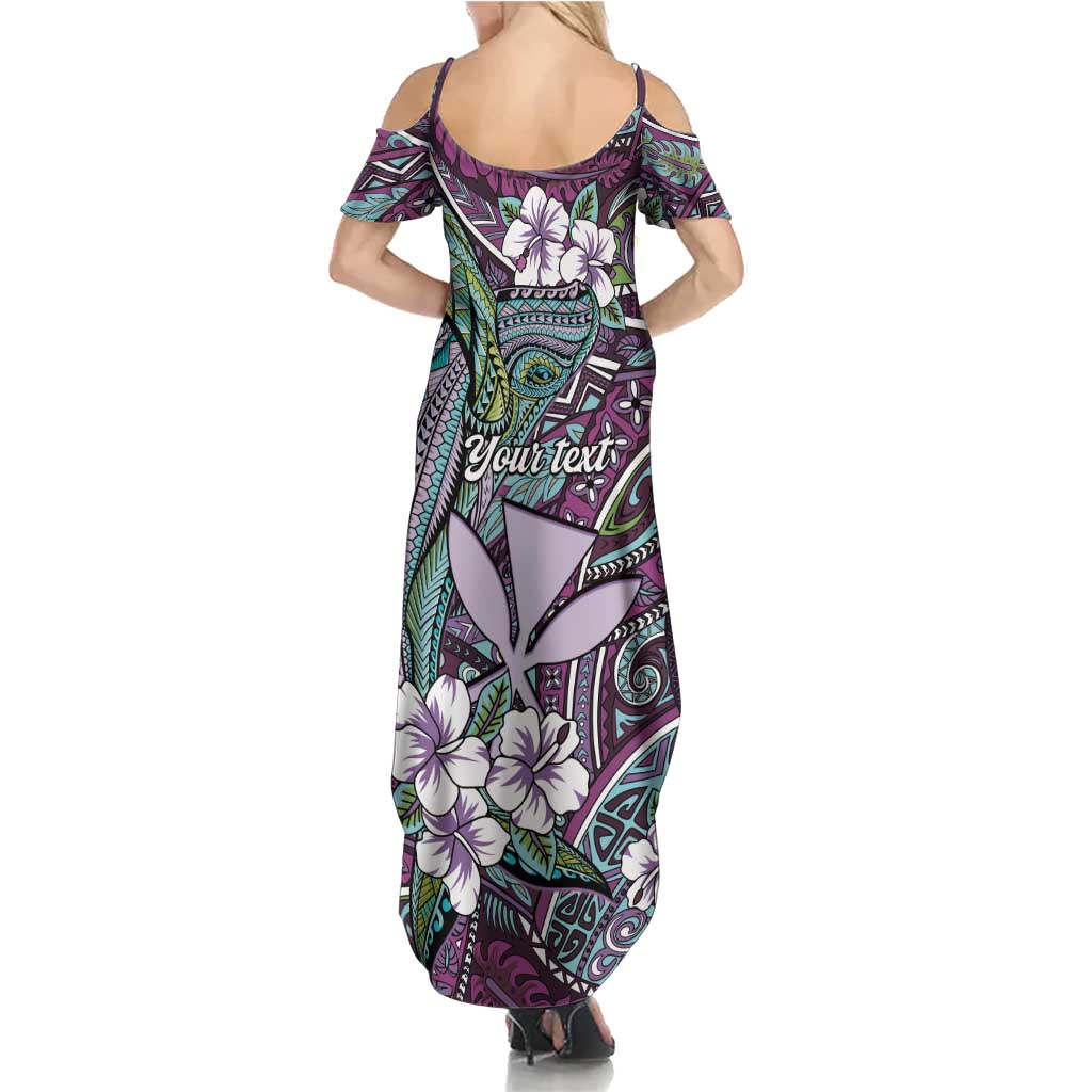 Personalised Hawaii Tribal Humpback Whale Family Matching Summer Maxi Dress and Hawaiian Shirt Poni Hibiscus Seamless Pattern LT9 - Polynesian Pride