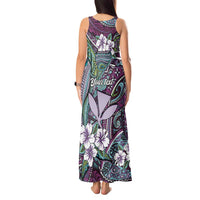 Personalised Hawaii Tribal Humpback Whale Tank Maxi Dress Poni Hibiscus Seamless Pattern LT9 - Polynesian Pride