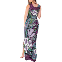 Personalised Hawaii Tribal Humpback Whale Tank Maxi Dress Poni Hibiscus Seamless Pattern LT9 - Polynesian Pride