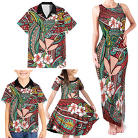 Personalised Hawaii Tribal Humpback Whale Family Matching Tank Maxi Dress and Hawaiian Shirt Ulaula Hibiscus Seamless Pattern LT9 - Polynesian Pride