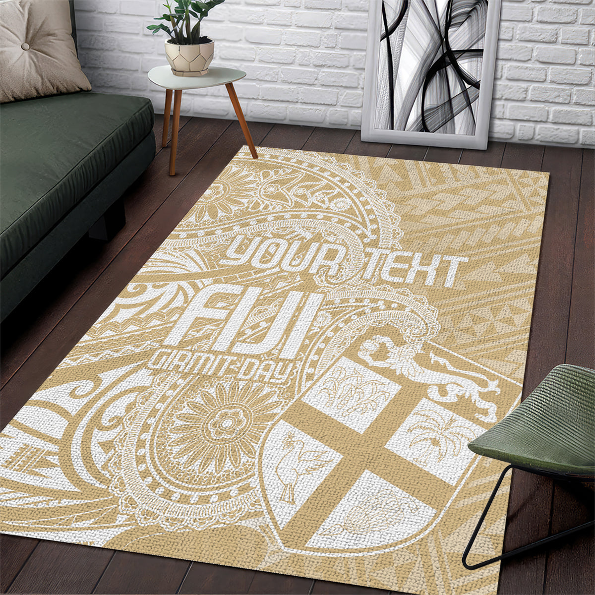 Custom Indo Fijians Area Rug Fiji ke Hindustani Polyneisan Paisley Beige Style LT9 Beige - Polynesian Pride