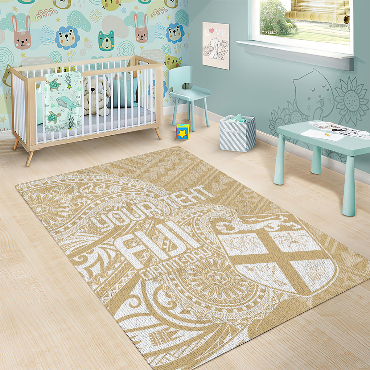 Custom Indo Fijians Area Rug Fiji ke Hindustani Polyneisan Paisley Beige Style LT9 - Polynesian Pride