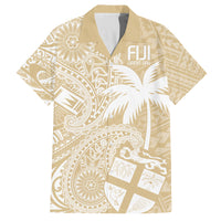 Custom Indo Fijians Family Matching Long Sleeve Bodycon Dress and Hawaiian Shirt Fiji ke Hindustani Polyneisan Paisley Beige Style LT9 Dad's Shirt - Short Sleeve Beige - Polynesian Pride
