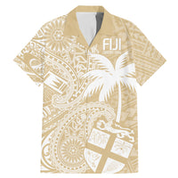 Custom Indo Fijians Family Matching Mermaid Dress and Hawaiian Shirt Fiji ke Hindustani Polyneisan Paisley Beige Style LT9 Dad's Shirt - Short Sleeve Beige - Polynesian Pride