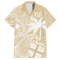 Custom Indo Fijians Family Matching Short Sleeve Bodycon Dress and Hawaiian Shirt Fiji ke Hindustani Polyneisan Paisley Beige Style LT9 Dad's Shirt - Short Sleeve Beige - Polynesian Pride