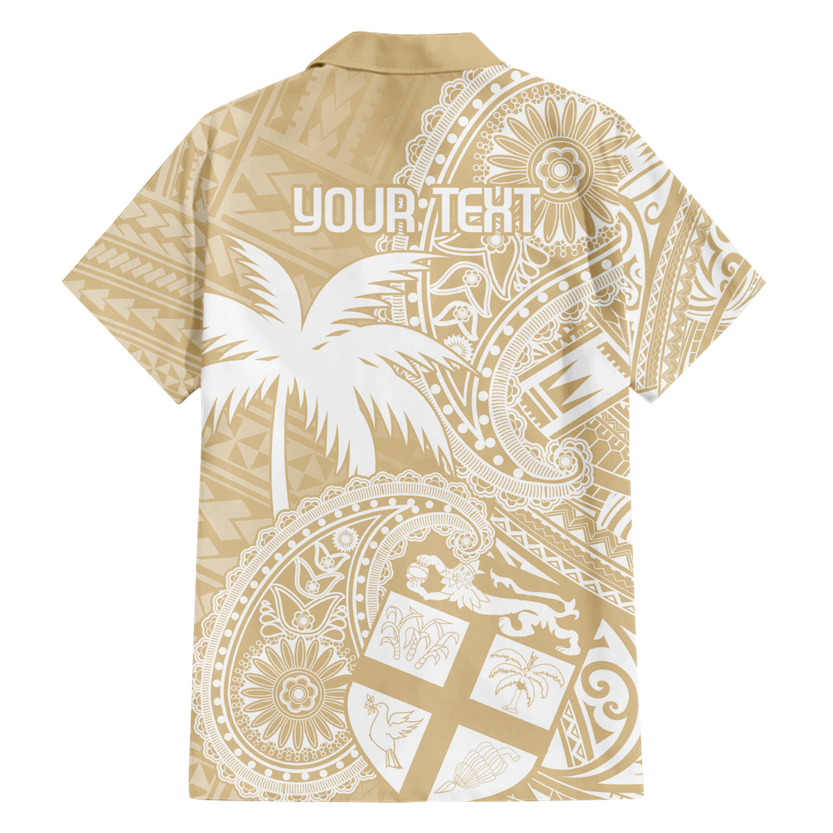 Custom Indo Fijians Family Matching Short Sleeve Bodycon Dress and Hawaiian Shirt Fiji ke Hindustani Polyneisan Paisley Beige Style LT9 - Polynesian Pride