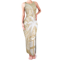 Custom Indo Fijians Family Matching Tank Maxi Dress and Hawaiian Shirt Fiji ke Hindustani Polyneisan Paisley Beige Style LT9 Mom's Dress Beige - Polynesian Pride