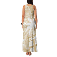 Custom Indo Fijians Family Matching Tank Maxi Dress and Hawaiian Shirt Fiji ke Hindustani Polyneisan Paisley Beige Style LT9 - Polynesian Pride