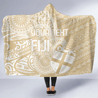 Custom Indo Fijians Hooded Blanket Fiji ke Hindustani Polyneisan Paisley Beige Style LT9 - Polynesian Pride
