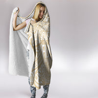 Custom Indo Fijians Hooded Blanket Fiji ke Hindustani Polyneisan Paisley Beige Style LT9 - Polynesian Pride