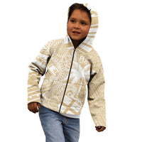Custom Indo Fijians Kid Hoodie Fiji ke Hindustani Polyneisan Paisley Beige Style LT9 - Polynesian Pride
