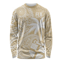 Custom Indo Fijians Long Sleeve Shirt Fiji ke Hindustani Polyneisan Paisley Beige Style LT9 Unisex Beige - Polynesian Pride