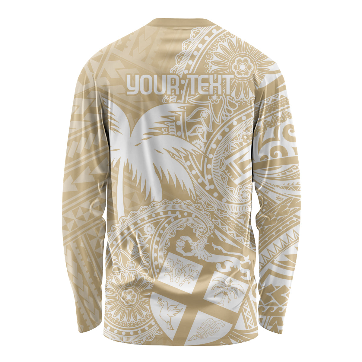 Custom Indo Fijians Long Sleeve Shirt Fiji ke Hindustani Polyneisan Paisley Beige Style LT9 - Polynesian Pride