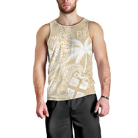 Custom Indo Fijians Men Tank Top Fiji ke Hindustani Polyneisan Paisley Beige Style LT9 - Polynesian Pride