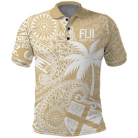 Custom Indo Fijians Polo Shirt Fiji ke Hindustani Polyneisan Paisley Beige Style LT9 Beige - Polynesian Pride