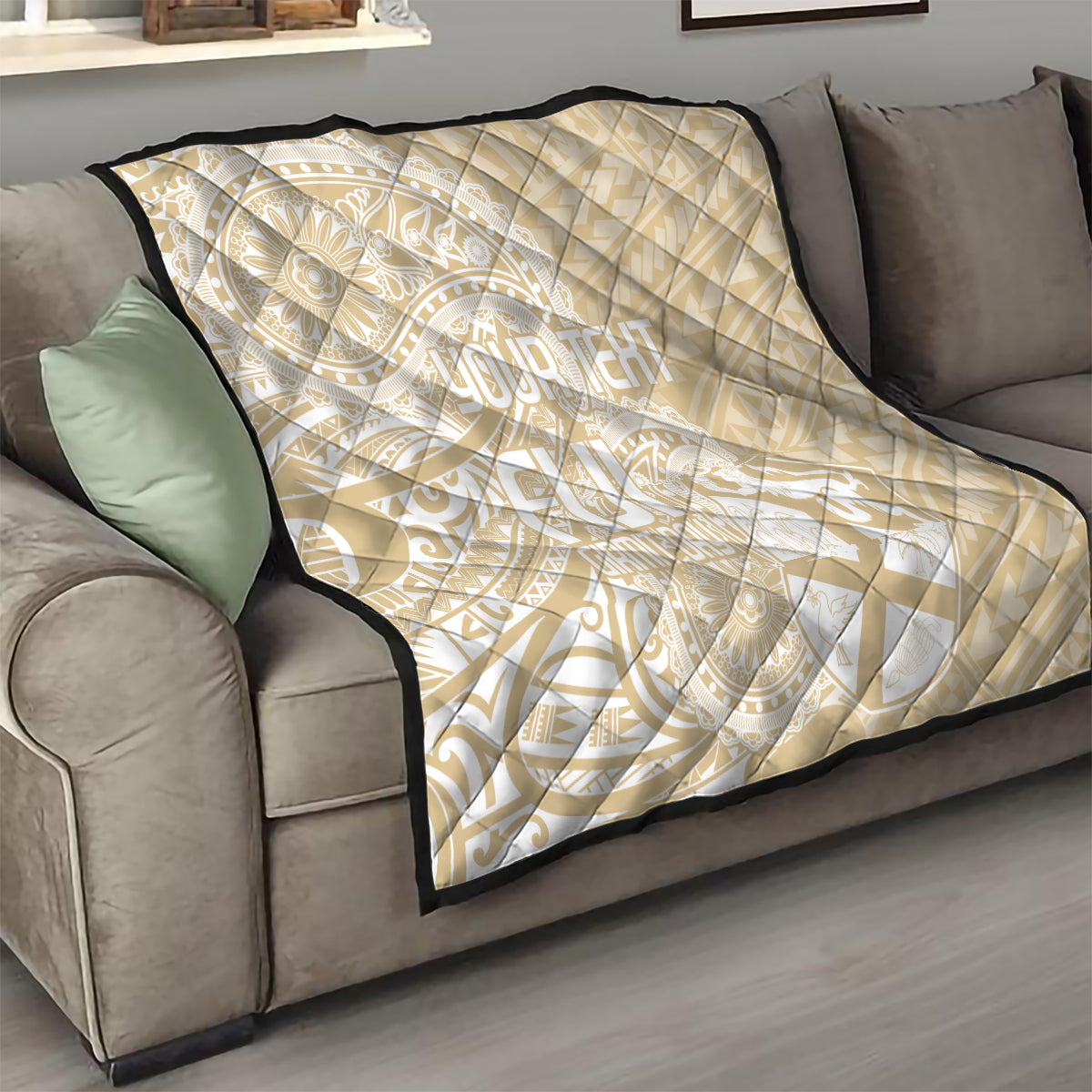 Custom Indo Fijians Quilt Fiji ke Hindustani Polyneisan Paisley Beige Style