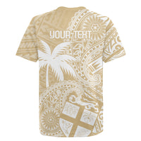 Custom Indo Fijians Rugby Jersey Fiji ke Hindustani Polyneisan Paisley Beige Style LT9 - Polynesian Pride