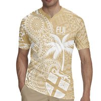 Custom Indo Fijians Rugby Jersey Fiji ke Hindustani Polyneisan Paisley Beige Style LT9 - Polynesian Pride