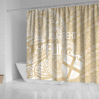 Custom Indo Fijians Shower Curtain Fiji ke Hindustani Polyneisan Paisley Beige Style LT9 - Polynesian Pride