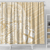 Custom Indo Fijians Shower Curtain Fiji ke Hindustani Polyneisan Paisley Beige Style LT9 - Polynesian Pride